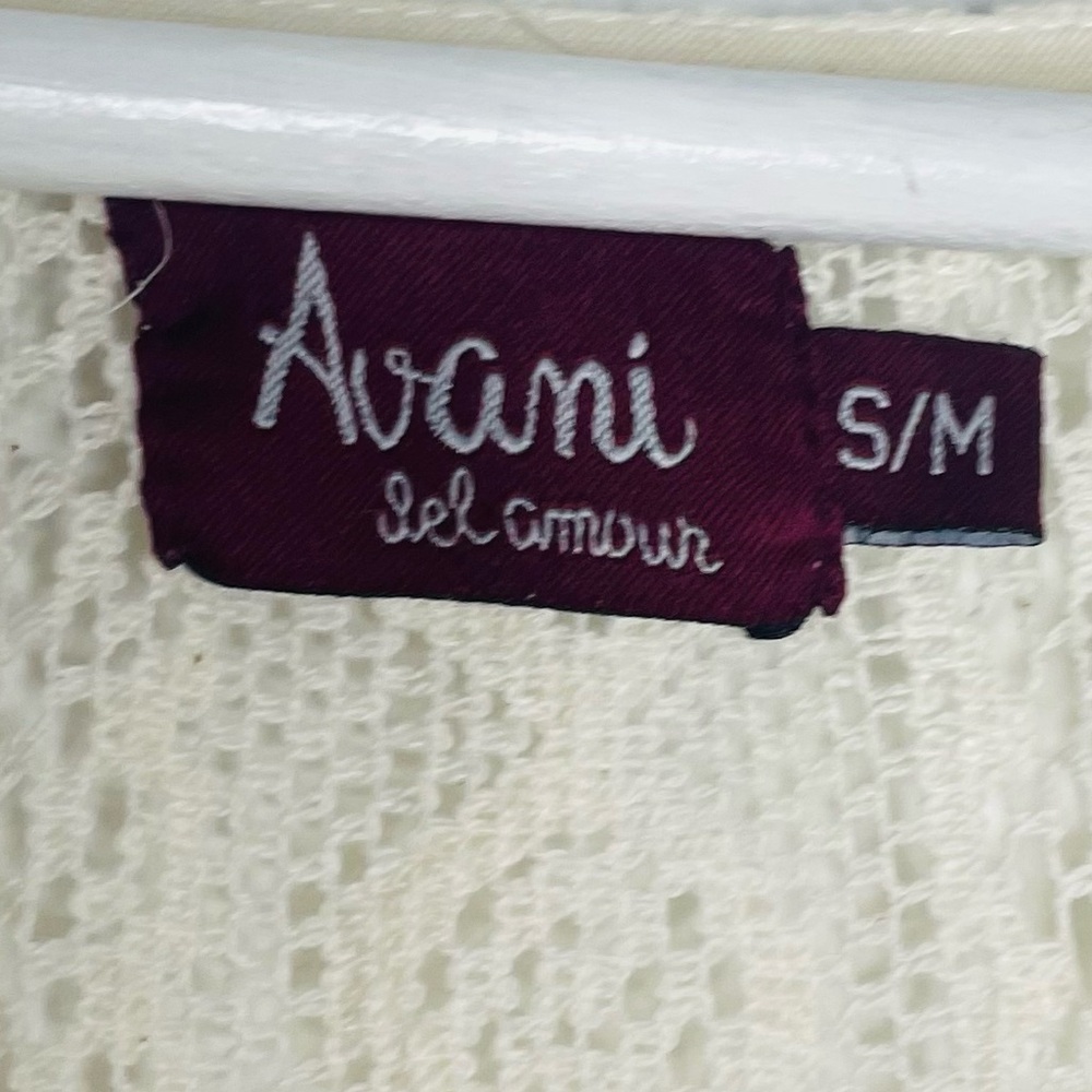 Avani Del Amour pullover Boho 100% Cotton crochet hippie Fringe poncho Size S/M - Picture 5 of 15